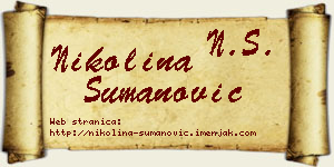 Nikolina Šumanović vizit kartica